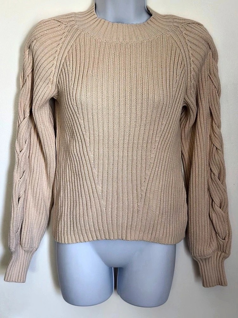 Cable Knit Cotton Sweater Size Small Like New